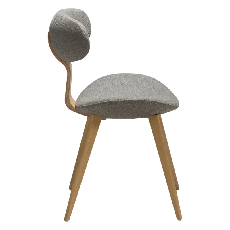 Chair Buckle oak by Jacob Amtorp with boucle fabric 57 x 58 x 82cm