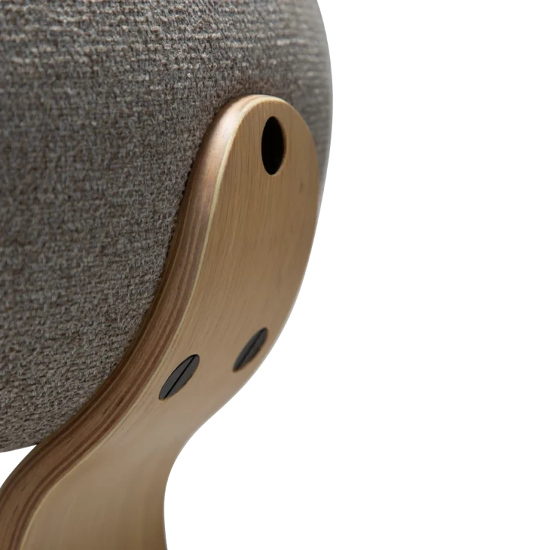 Chair Buckle oak by Jacob Amtorp with boucle fabric 57 x 58 x 82cm