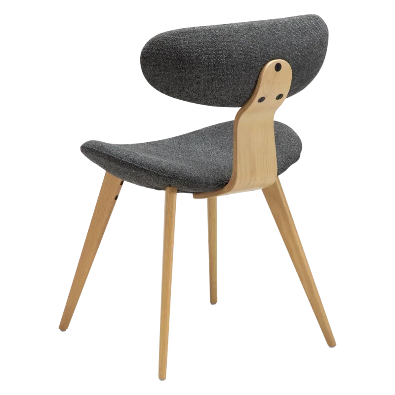 Chair Buckle oak by Jacob Amtorp with boucle fabric 57 x 58 x 82cm