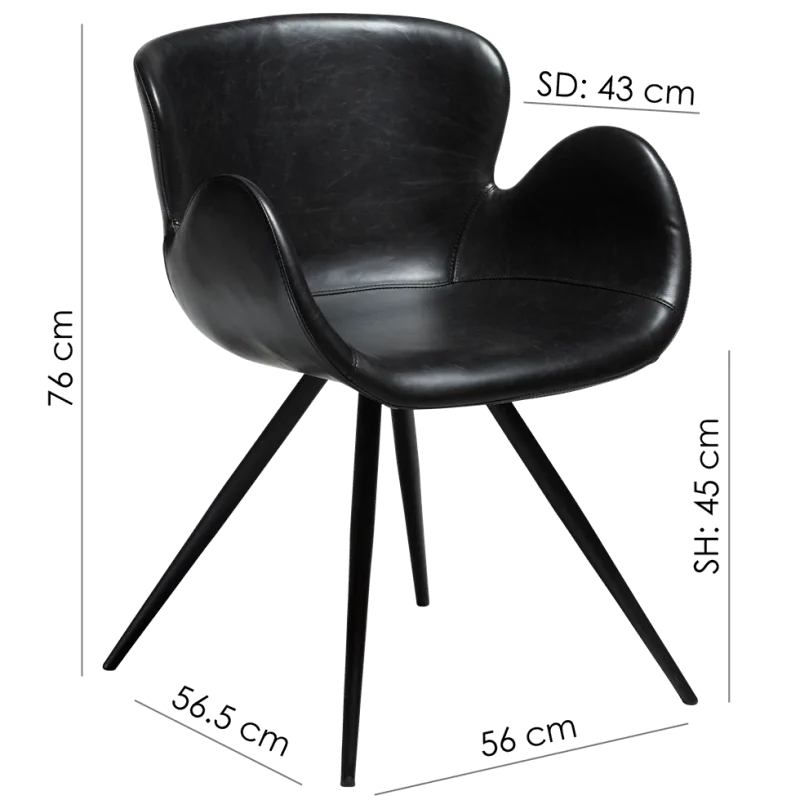 Chair Gaia by Finn Nielsen upholstered with faux leather 56x57x76cm