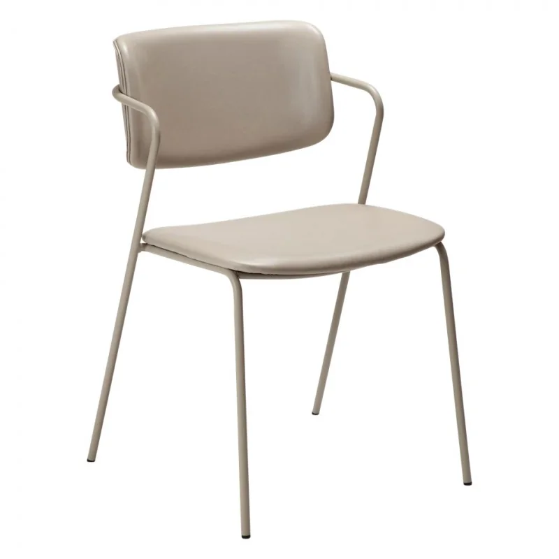 Chair Zed in greige faux leather by Steffensen & Würtz 53 x 55 x 81cm