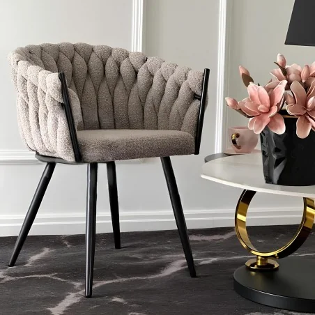 Chair with arms Larissa black frame with your's choice fabric 63x55x80