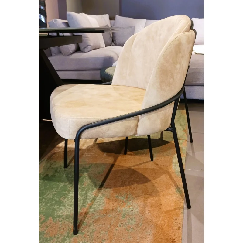 Chair Aster black frame with fabric of your choice 56 x 52 x 82cm