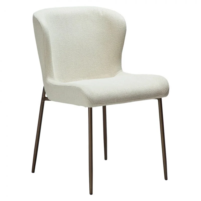 Chair Glam Brass Frame by Sanne Protin with boucle fabric 50x61x81cm