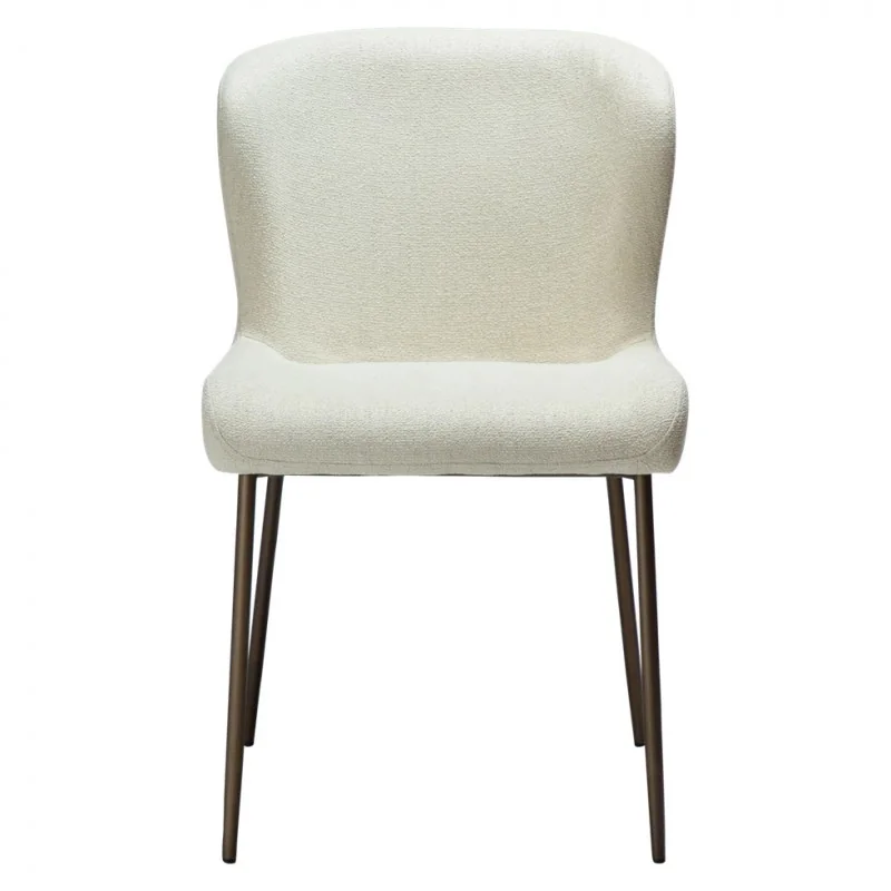 Chair Glam Brass Frame by Sanne Protin with boucle fabric 50x61x81cm