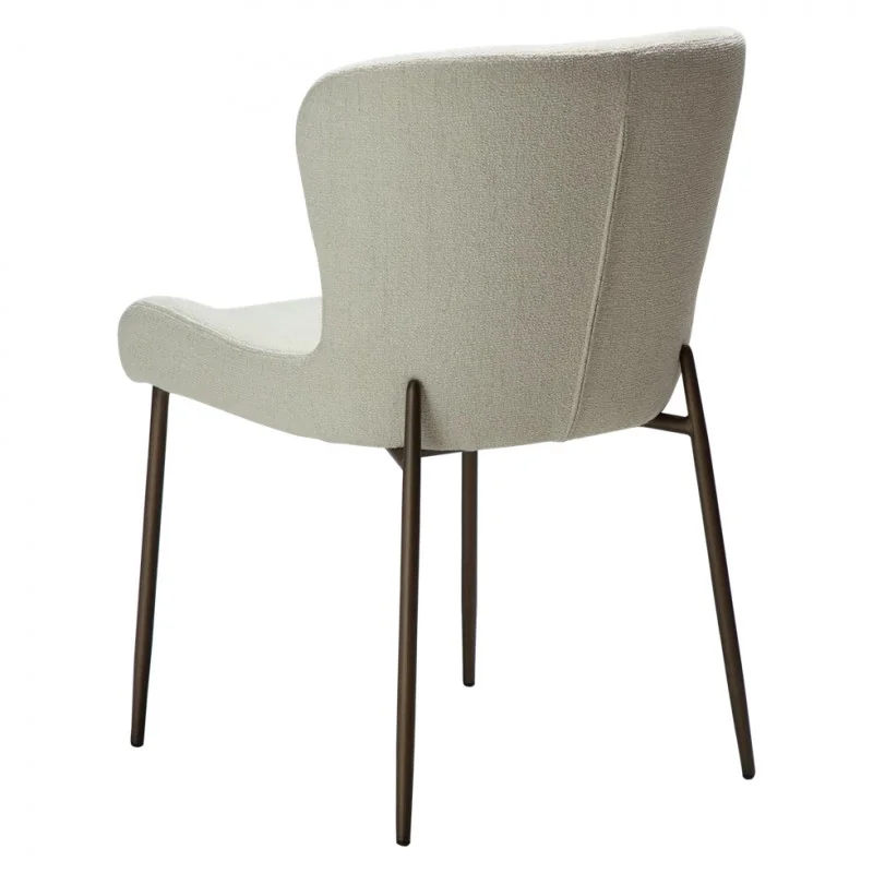 Καρέκλα Glam Brass Frame by Sanne Protin με μπουκλέ ύφασμα 50x61x81cm