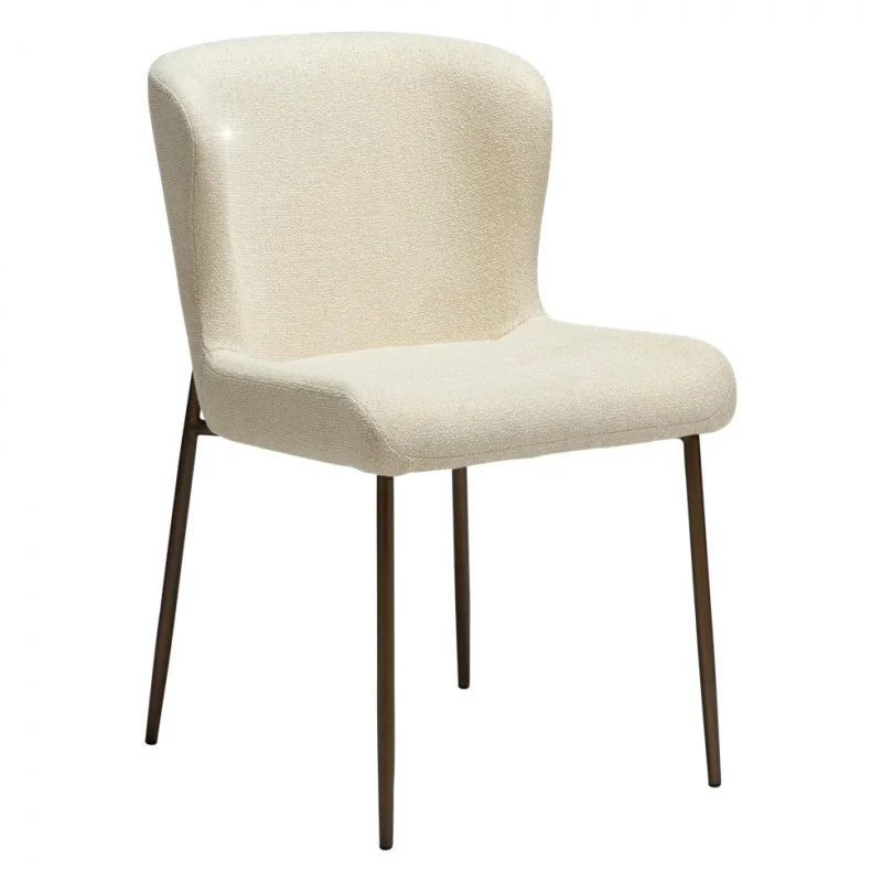 Chair Glam Brass Frame by Sanne Protin with boucle fabric 50x61x81cm