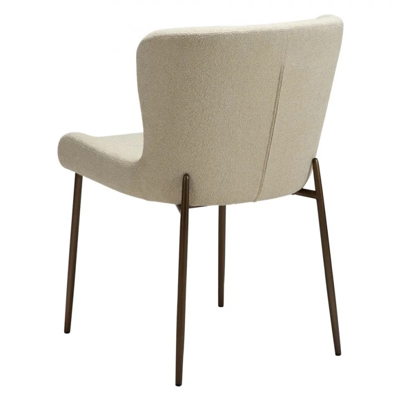 Chair Glam Brass Frame by Sanne Protin with boucle fabric 50x61x81cm