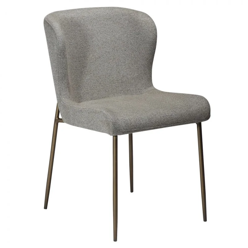Chair Glam Brass Frame by Sanne Protin with boucle fabric 50x61x81cm