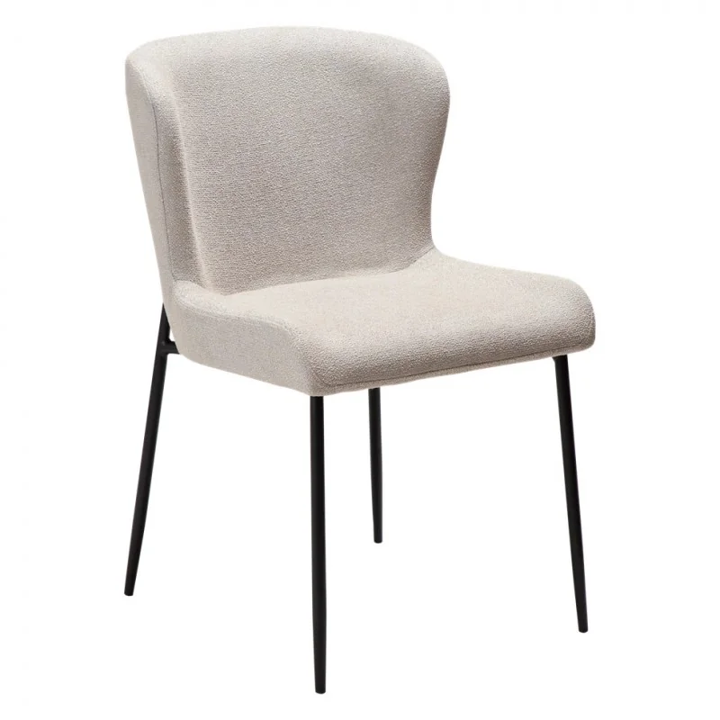 Chair Glam Black Frame by Sanne Protin with boucle fabric 50x61x81cm