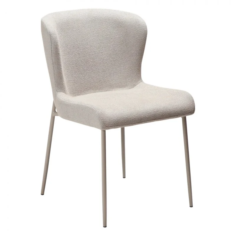 Chair Glam Greige frame by Sanne Protin with boucle fabric 50x61x81cm