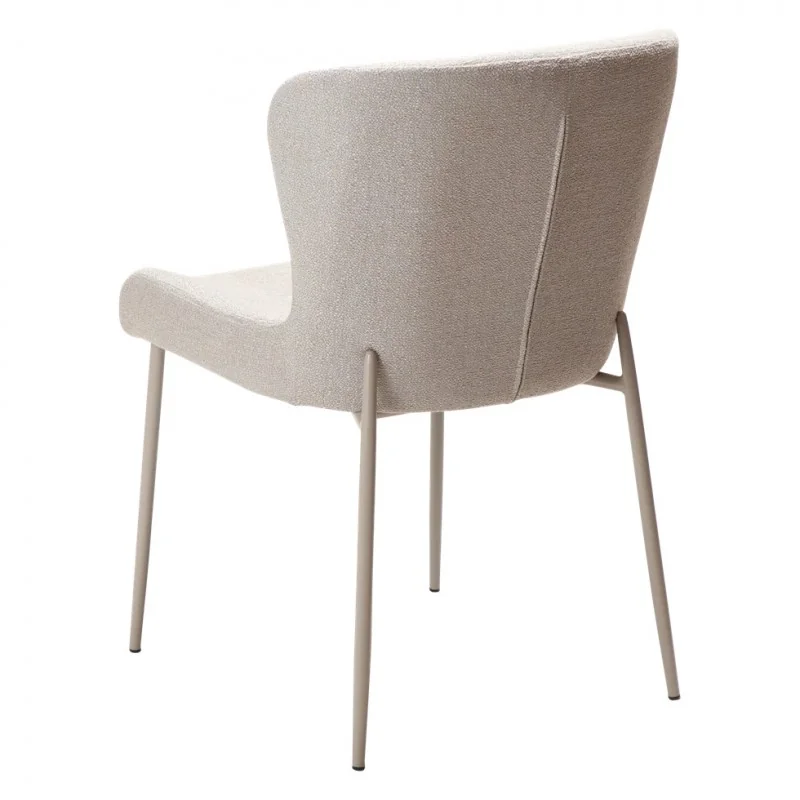 Chair Glam Greige frame by Sanne Protin with boucle fabric 50x61x81cm