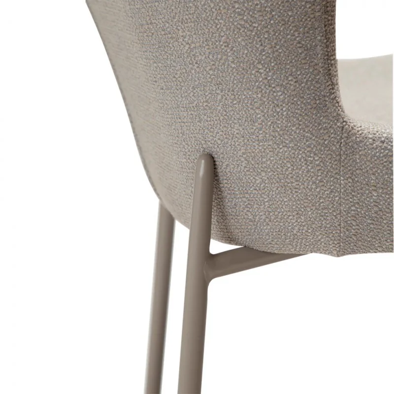 Chair Glam Greige frame by Sanne Protin with boucle fabric 50x61x81cm