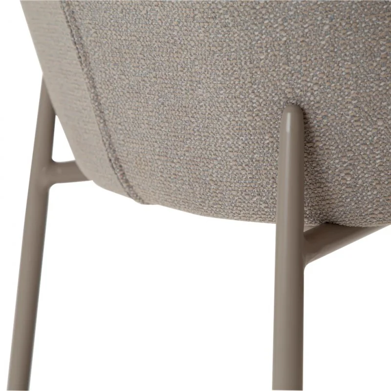 Chair Glam Greige frame by Sanne Protin with boucle fabric 50x61x81cm