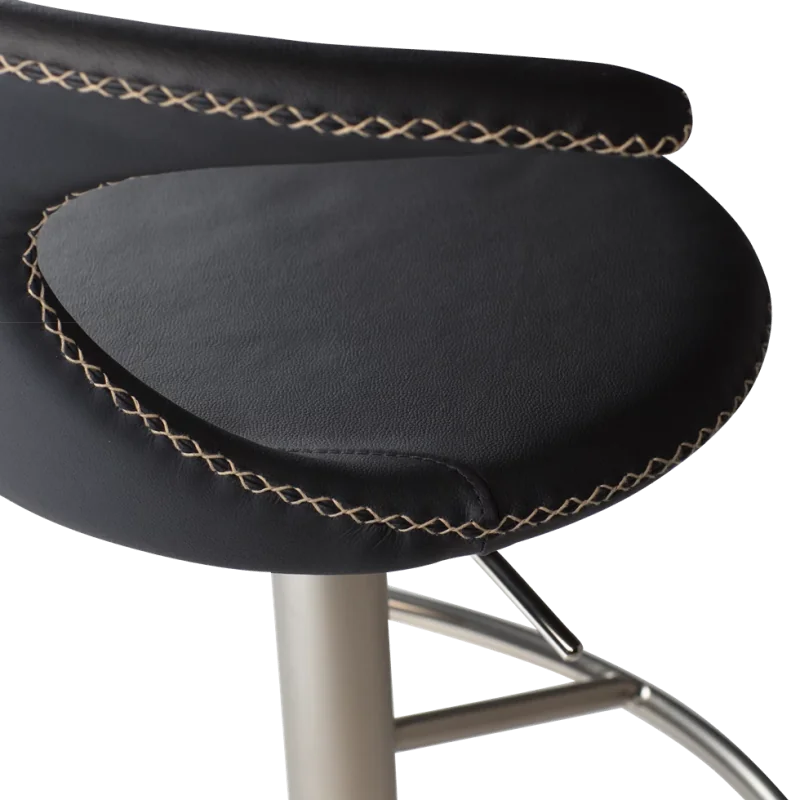 Bar stool Flair swivel with adjustable height black genuine leather
