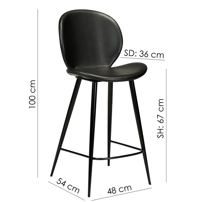 Bar stool Cloud by Marianne Bjarlov black faux leather seatheight 65cm