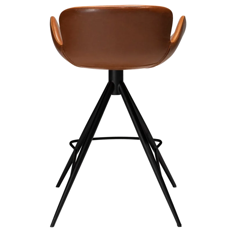 Bar stool Gaia by Finn Nielsen of brown faux leather seat height 65cm