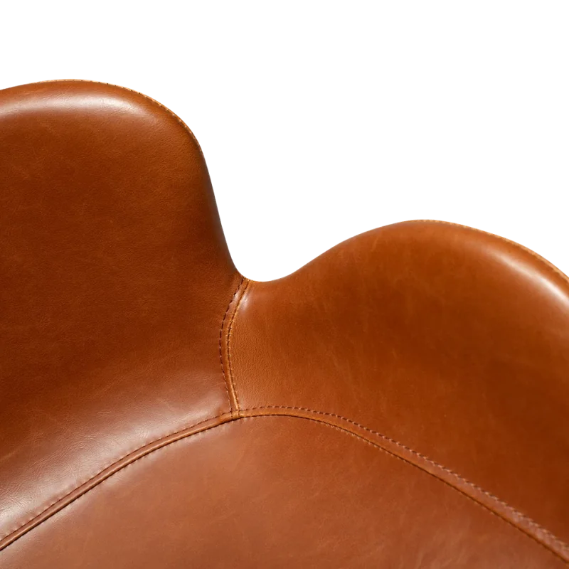 Bar stool Gaia by Finn Nielsen of brown faux leather seat height 65cm