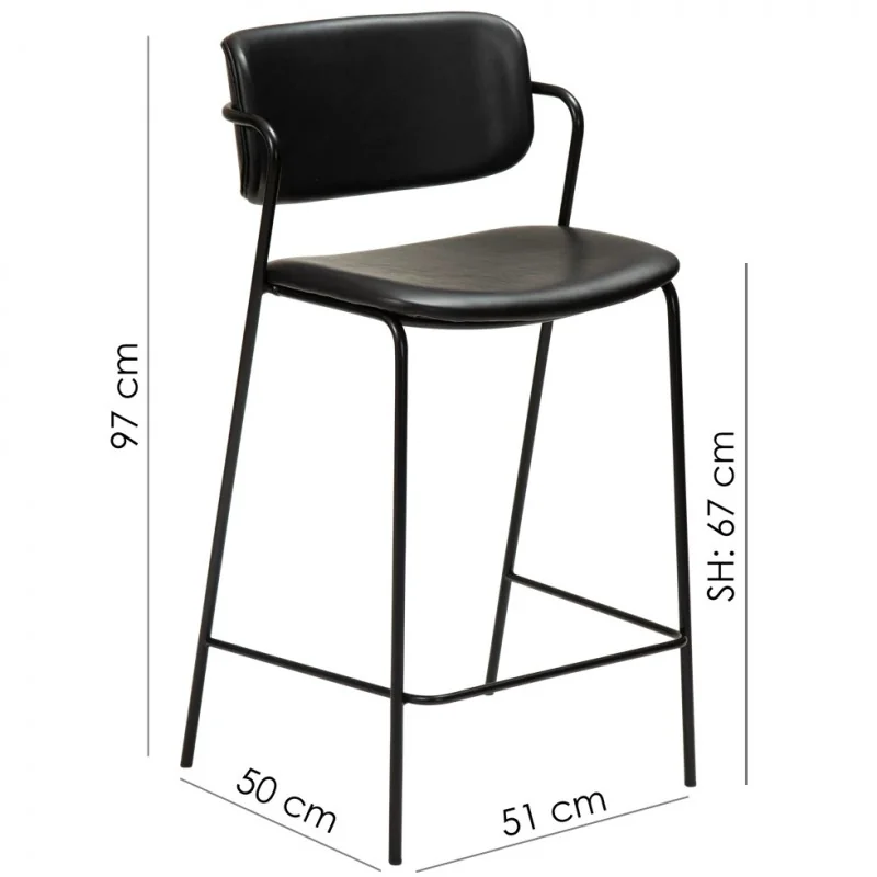 Bar stool Zed by Steffensen & Würtz of faux leather seat height 65cm