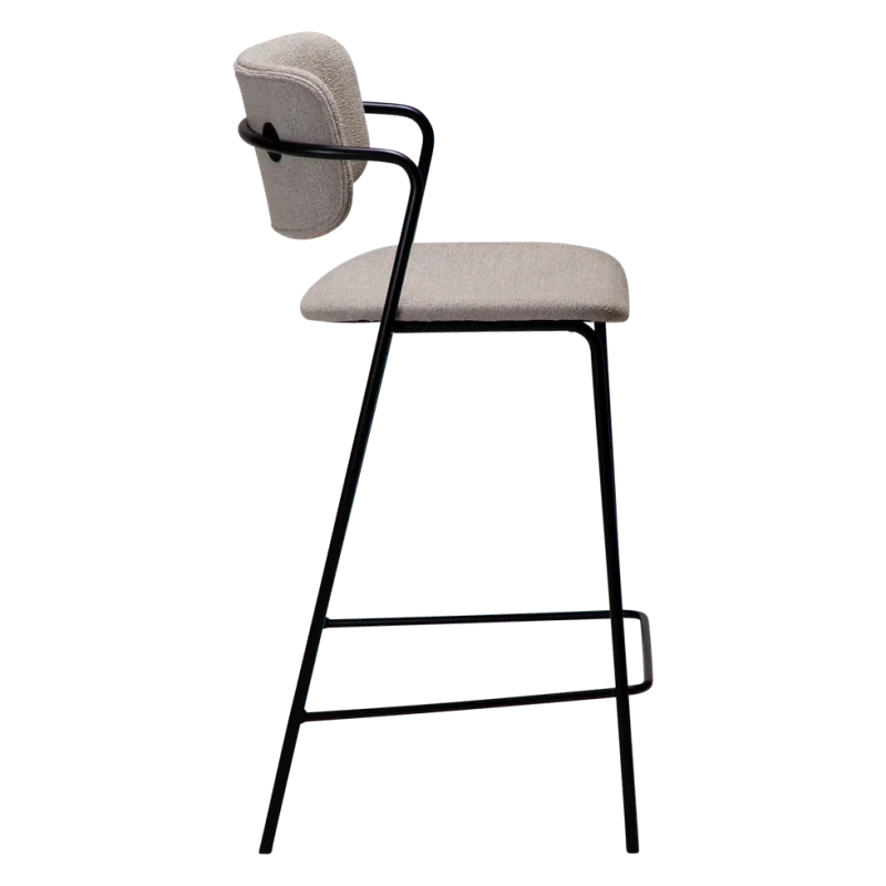 Bar stool Zed by Steffensen & Würtz in boucle fabric seat height 65cm