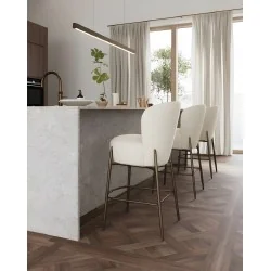 Bar stool Orbit by Amtorp design Ivory boucle fabric seat height 65cm